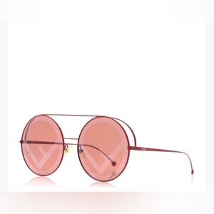 Luxury Fendi Round Red Sunglasses